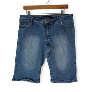 Southpole Shorts Womens Juniors 13 (33x12) Blue Stretch Denim Bermuda Y2K